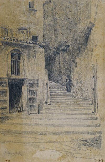 Village Street, Granada by Santiago Rusiñol